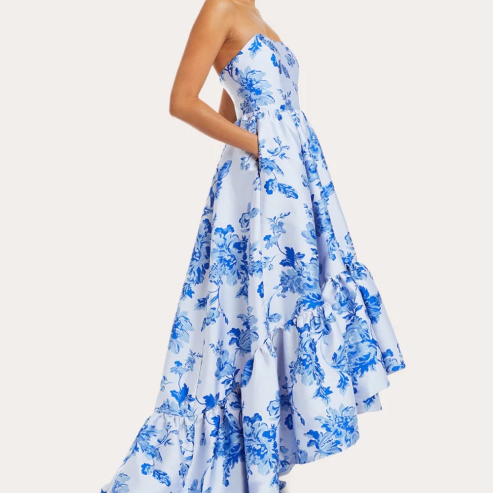 Mestiza Georgiana Tiered Floral-Print Satin Gown - Picture 4 of 8